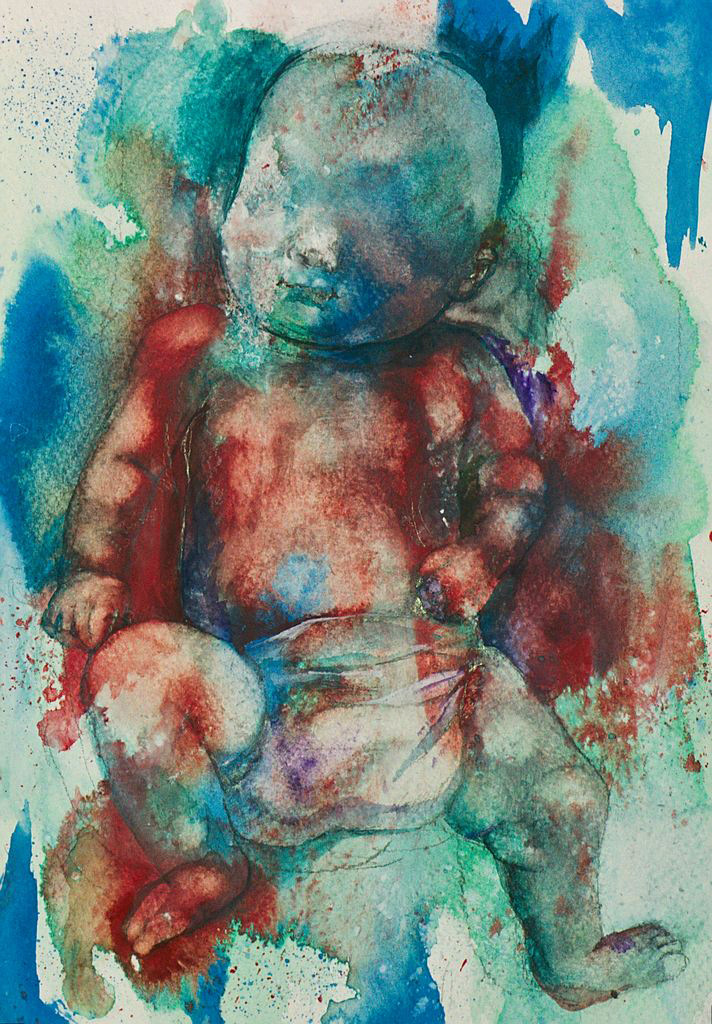 Manami Takamatsu - das Blut 2013, Wasserfarbe auf Papier, 25×17,5cm