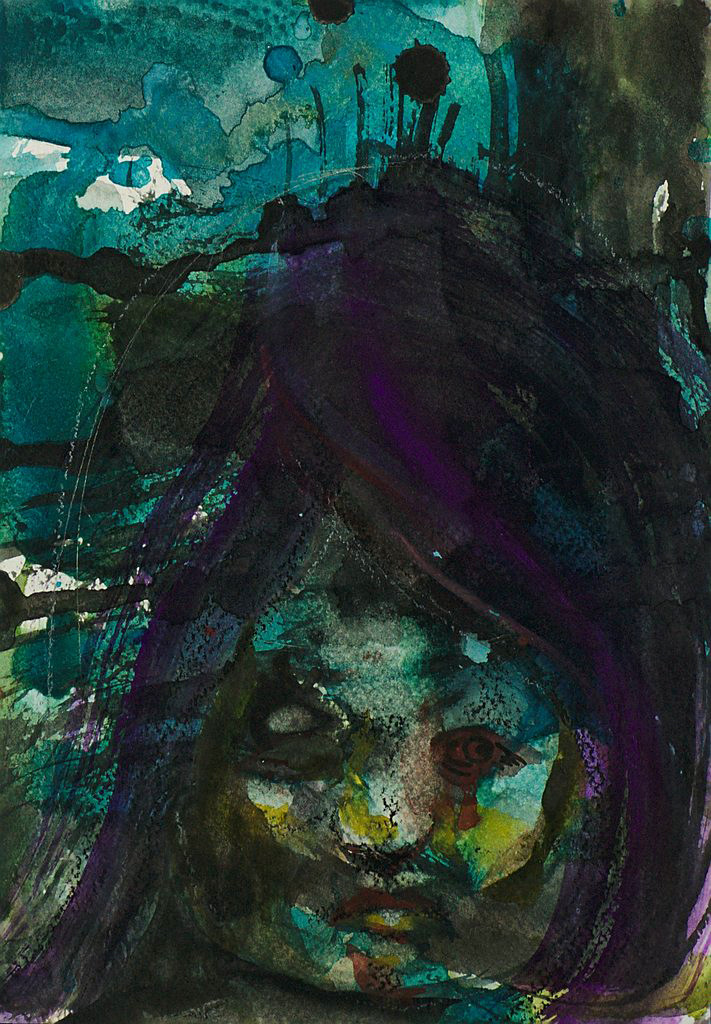 Manami Takamatsu - alles Egal 2013, Wasserfarbe und Wachsmalstift auf Papier, 25×17,5cm