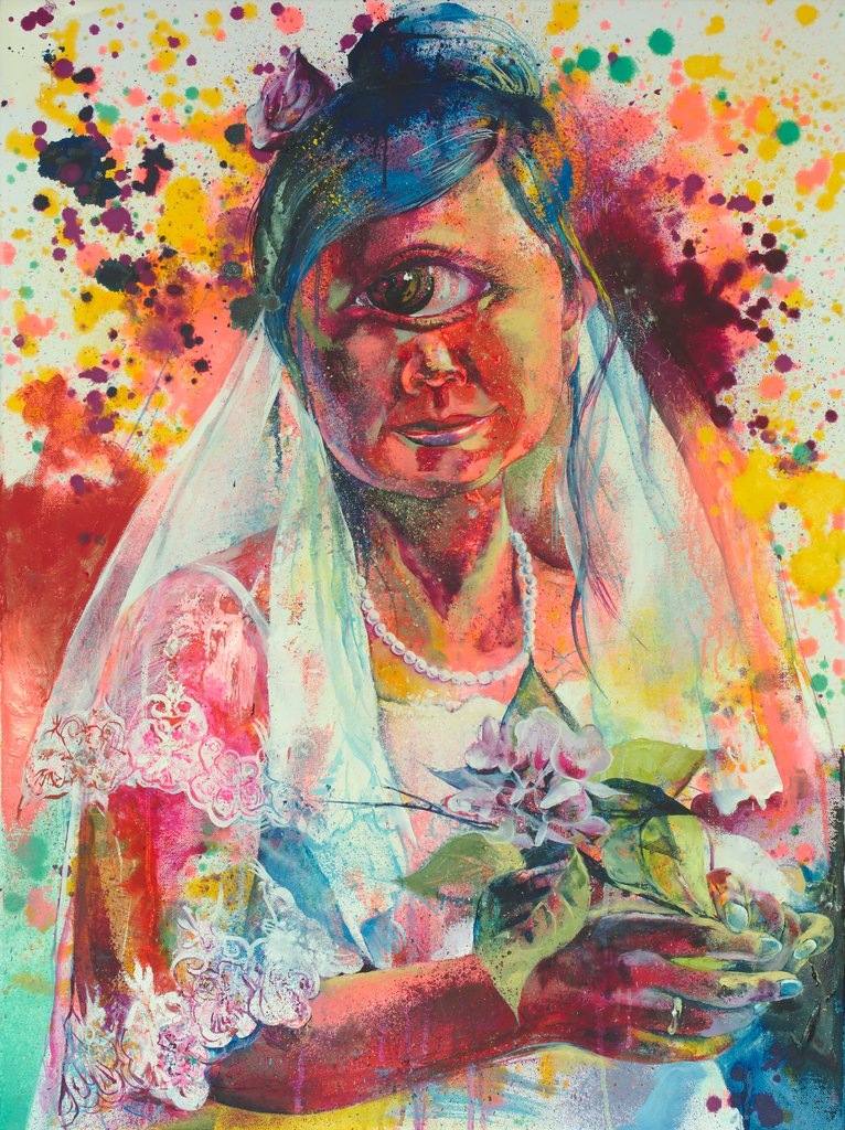Manami Takamatsu - geliebter Kitsch 2014, Ölfarbe auf Leinwand, 80×60cm