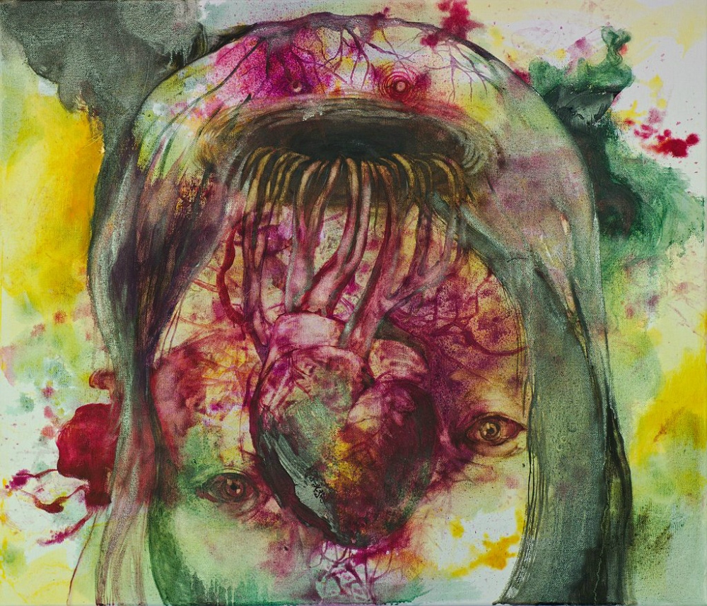 Manami Takamatsu - errschaft des Unterbewustsein 2013, Ölfarbe auf Leinwand, 60×70cm