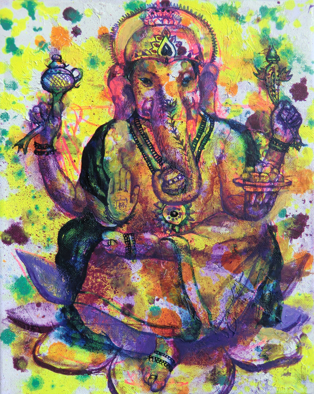 Manami Takamatsu - Sokushinbutsu(Ganesha) 2015, Ölfarbe auf Leinwand, 30×24cm