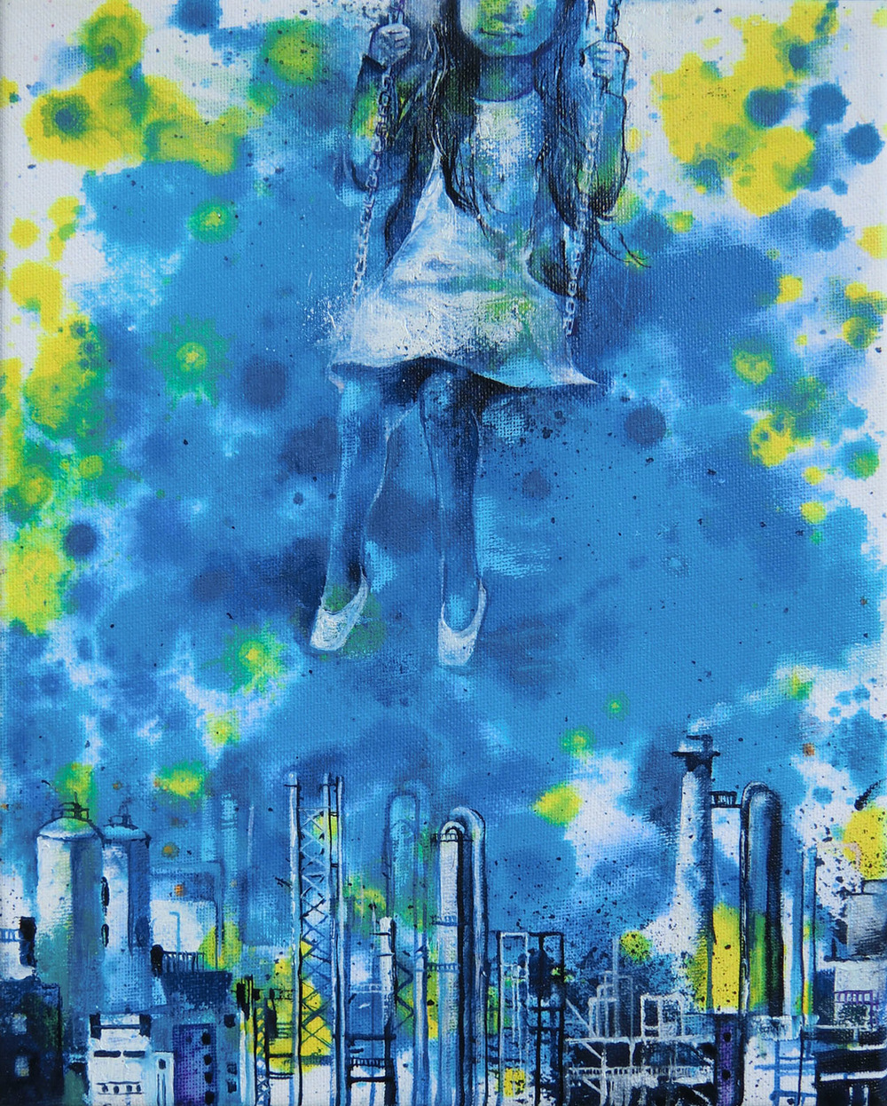 Manami Takamatsu - Geheimnis der Nacht 2015, Ölfarbe auf Leinwand, 30×24cm