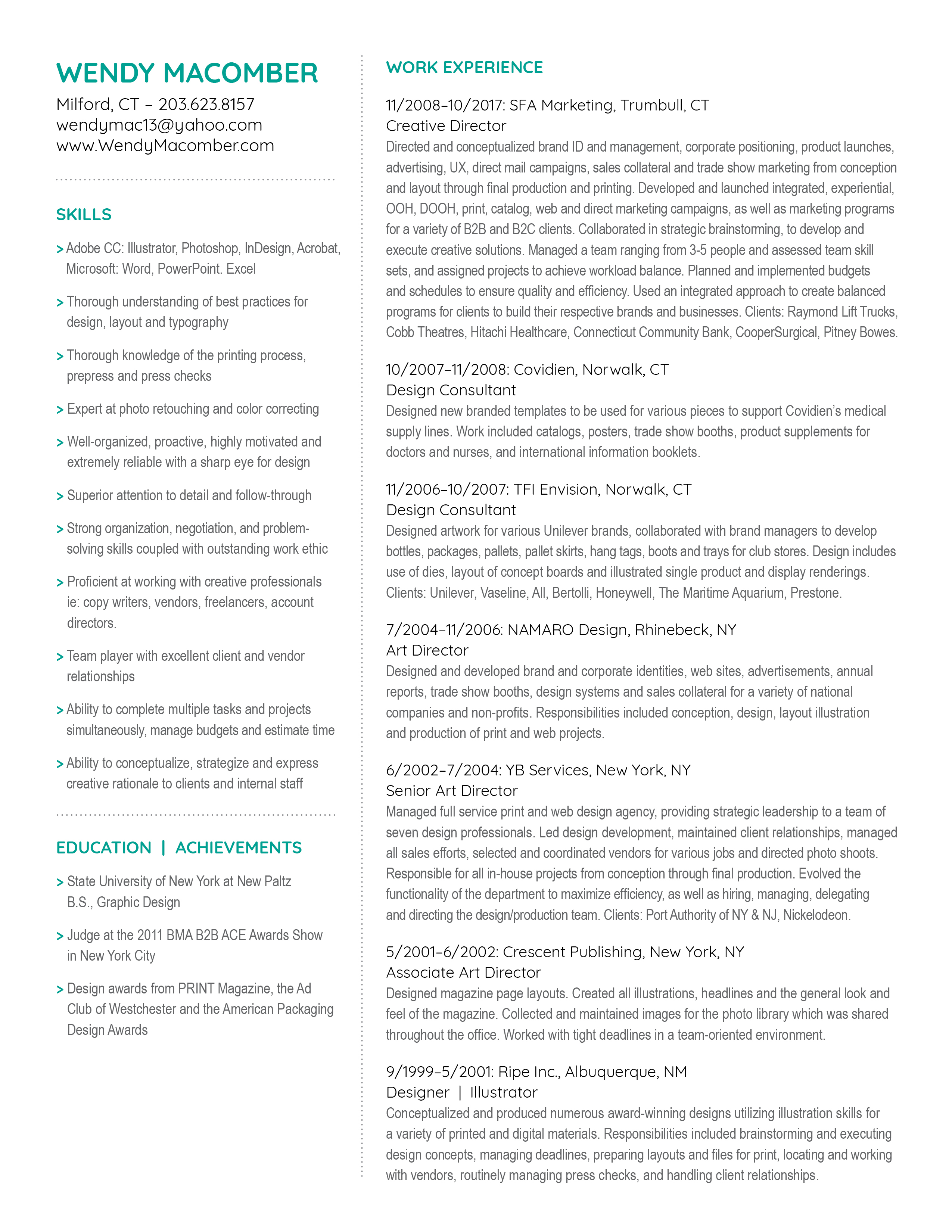 resume wendy macomber