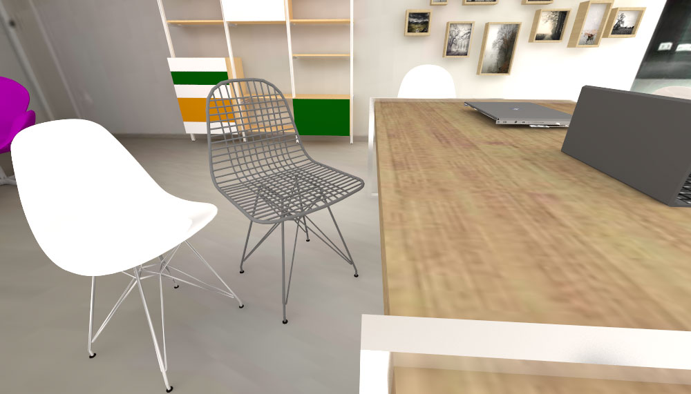 arqestudiBOMON - SILLA EIFFEL / EIFFEL CHAIR _ 1950 - CHARLES & RAY EAMES Primera silla de plástico fabricada industrialmente / First industrially manufactured plastic chair. SILLA WIRE DKR / WIRE CHAIR DKR _ 1951 - CHARLES & RAY EAMES Diseñada con cable de acero soldado / Designed with welded steel cable. Ambas sillas fueron diseñadas por los arquitectos-diseñadores americanos Charles&Ray Eames. Son fabricadas por Vitra / Both chairs were designed by American architects-designers Charles&Ray Eames. Manufactured by Vitra.