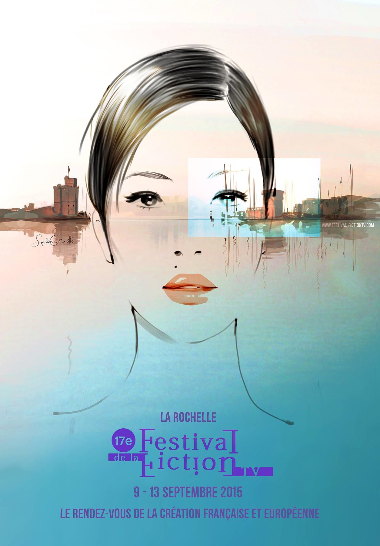 Sophie Griotto Illustration - Affiches du Festival de la Fiction TV de La Rochelle( Visuel, texte et logo) 2015
