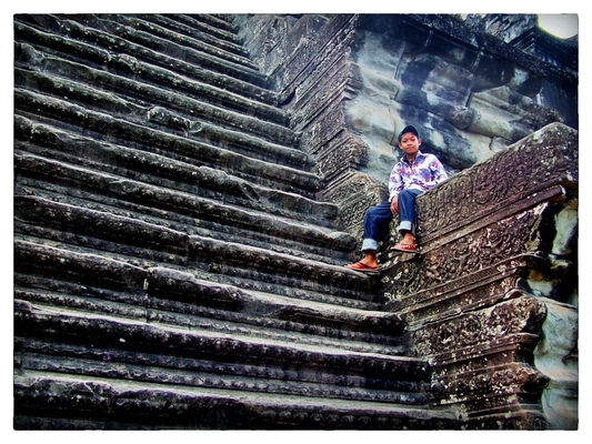 Andrew Bannerman-Bayles - Ancient temple steps Angkor Wat, Cambodia