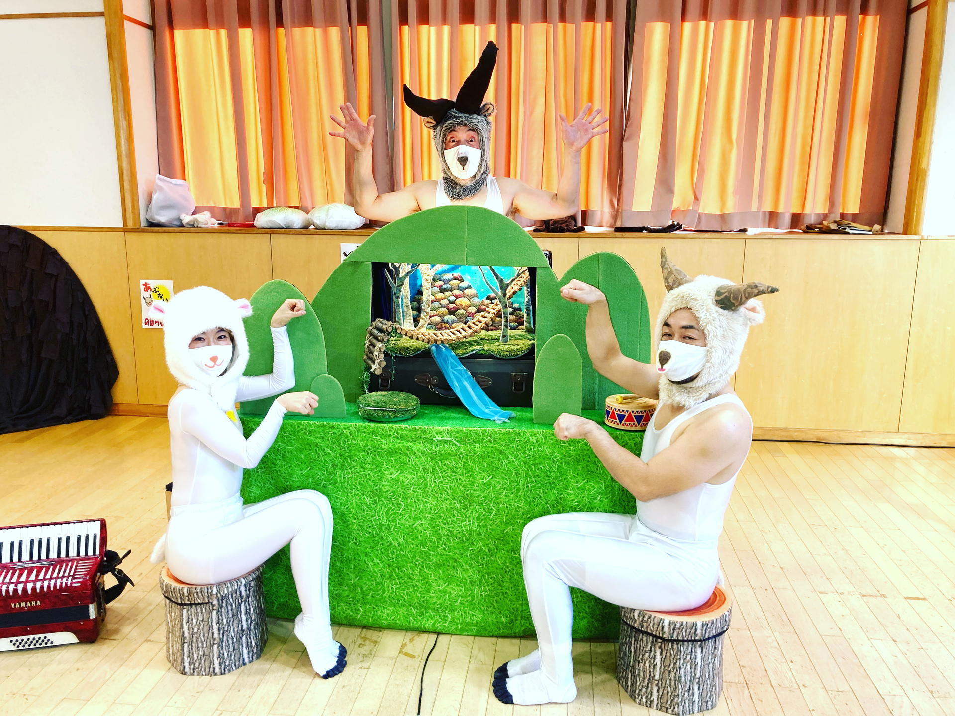 *＊dream＊*.・様オーダー品　パペット　ガラガラドン　テーブルシアター dream＊*.・様オーダー品 パペット ガラガラドン テーブルシアター