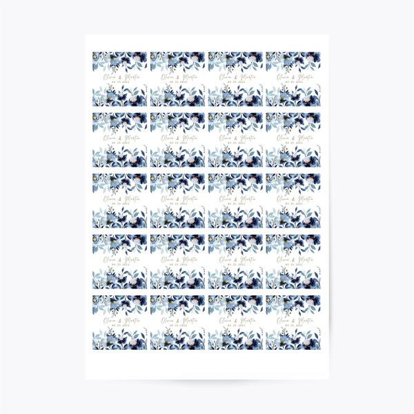 'Blue Greenery' Wedding Stickers