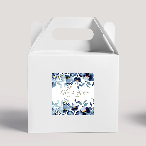 'Blue Greenery' Wedding Stickers