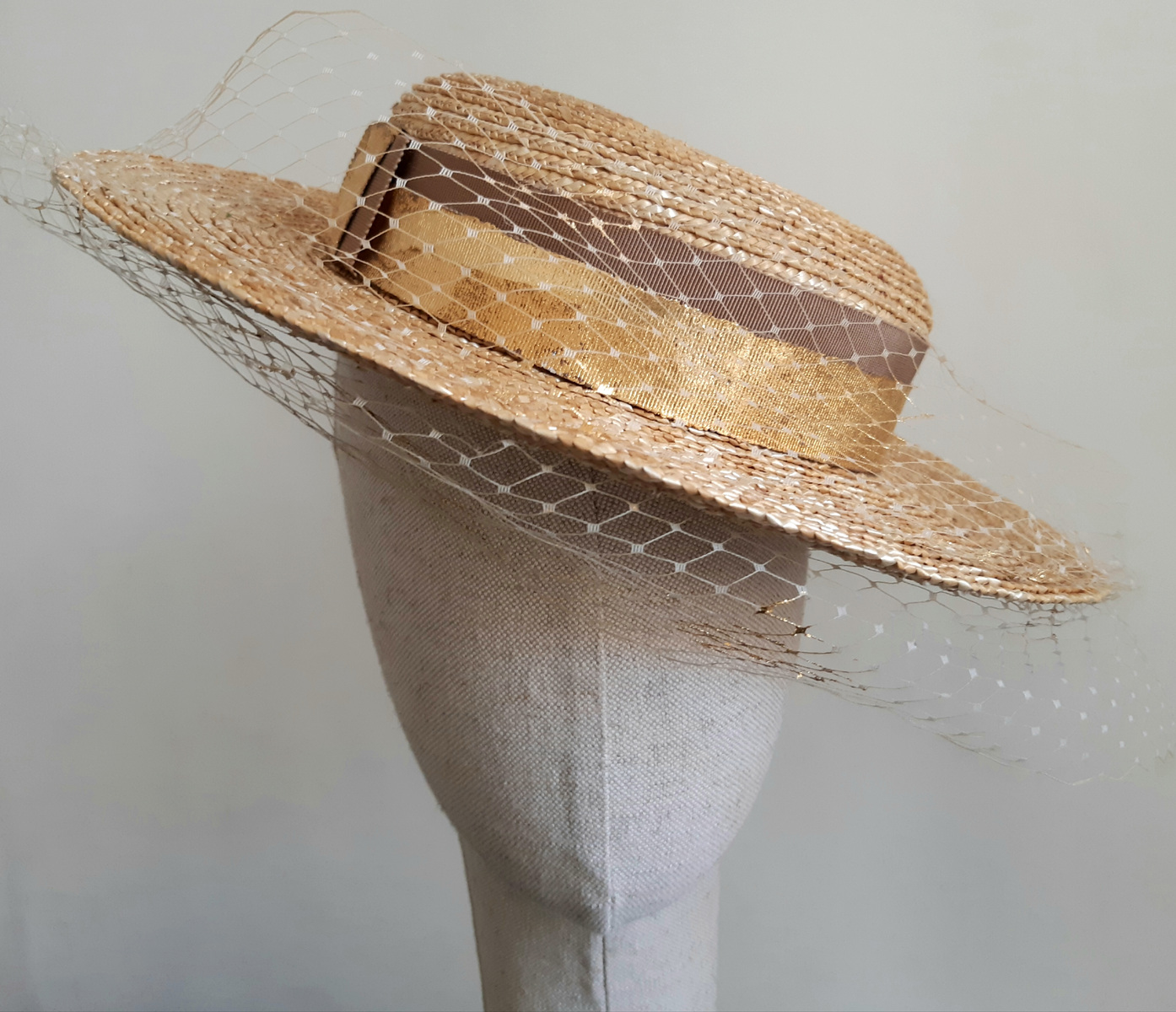 Atelier Karin Cogen- Sun Hat with White Ribbon KarinCogenMillinery - Etsy France main image 2