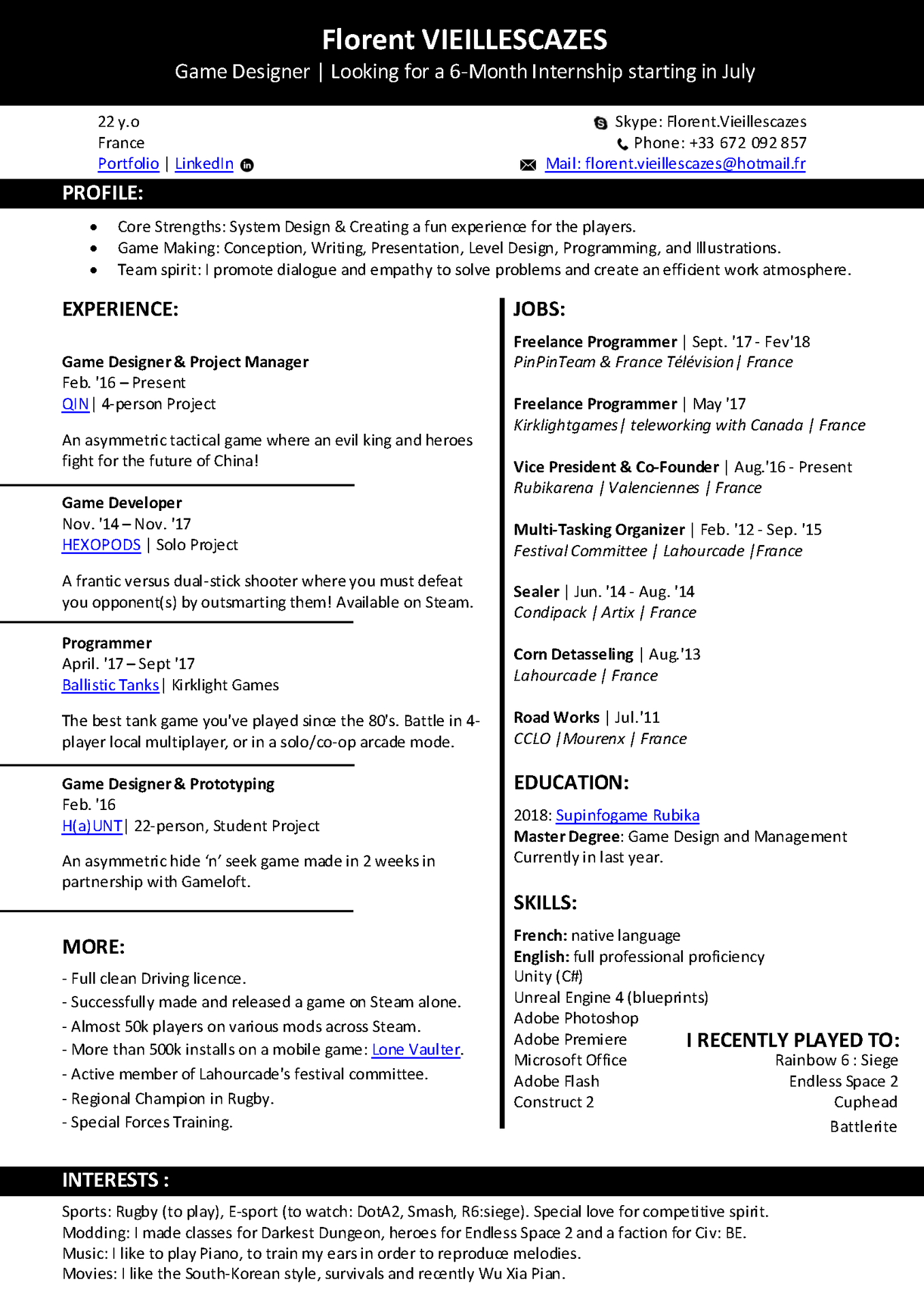 resume
