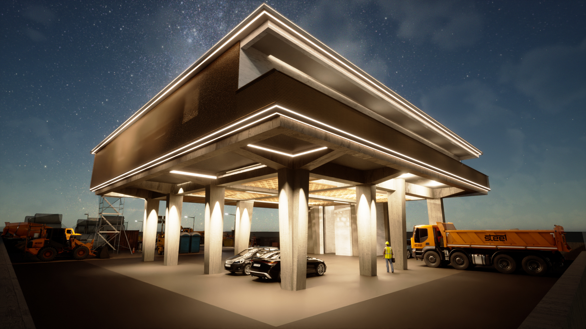 construction company offices and storage